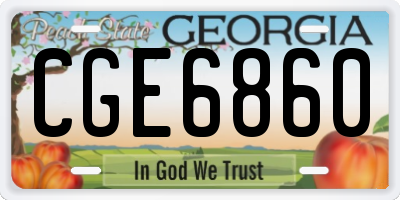 GA license plate CGE6860