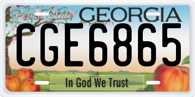 GA license plate CGE6865