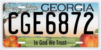 GA license plate CGE6872