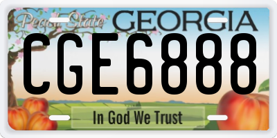 GA license plate CGE6888