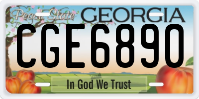 GA license plate CGE6890