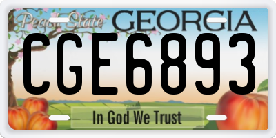 GA license plate CGE6893