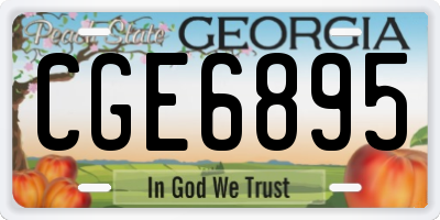 GA license plate CGE6895