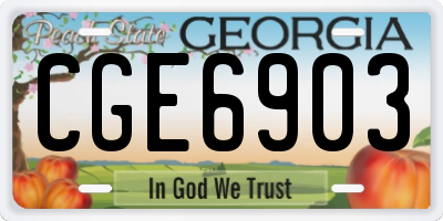 GA license plate CGE6903
