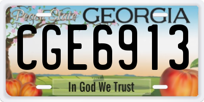 GA license plate CGE6913