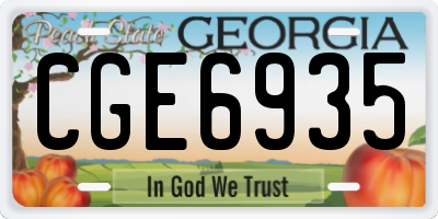 GA license plate CGE6935