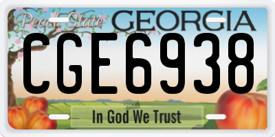 GA license plate CGE6938
