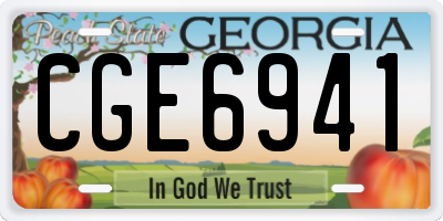 GA license plate CGE6941