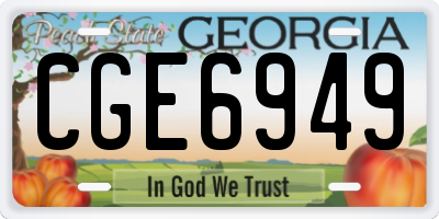 GA license plate CGE6949