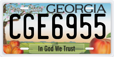 GA license plate CGE6955