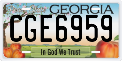 GA license plate CGE6959