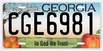 GA license plate CGE6981