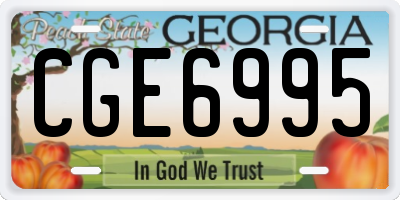 GA license plate CGE6995