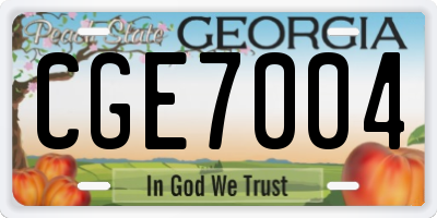 GA license plate CGE7004