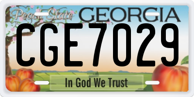 GA license plate CGE7029