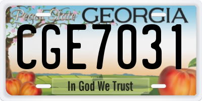GA license plate CGE7031