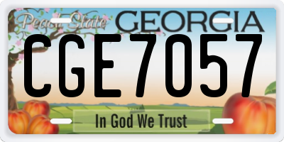 GA license plate CGE7057