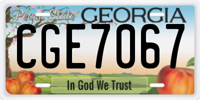 GA license plate CGE7067