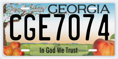 GA license plate CGE7074