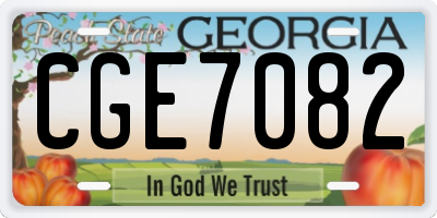 GA license plate CGE7082