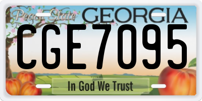 GA license plate CGE7095