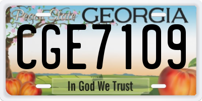 GA license plate CGE7109