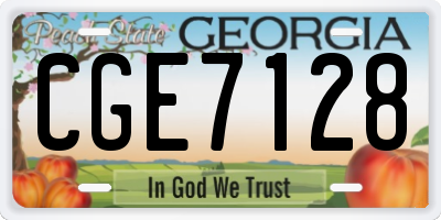 GA license plate CGE7128