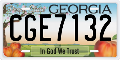 GA license plate CGE7132