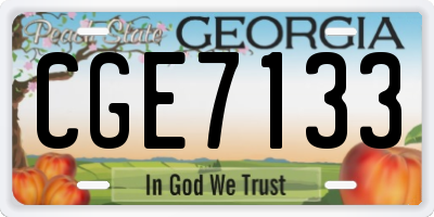 GA license plate CGE7133