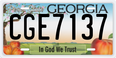 GA license plate CGE7137