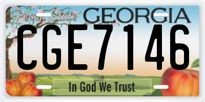 GA license plate CGE7146