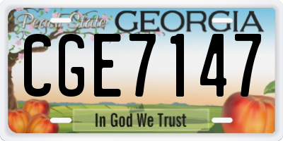 GA license plate CGE7147