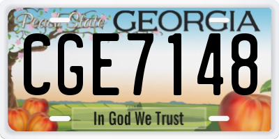 GA license plate CGE7148