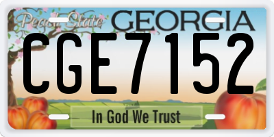 GA license plate CGE7152