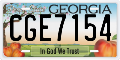 GA license plate CGE7154