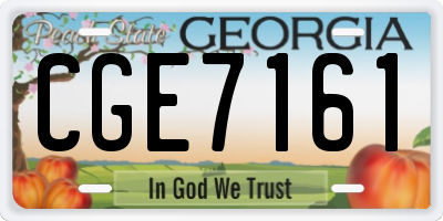 GA license plate CGE7161