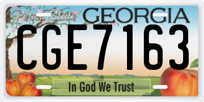 GA license plate CGE7163