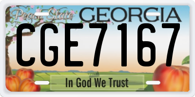 GA license plate CGE7167