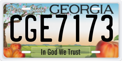 GA license plate CGE7173