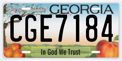 GA license plate CGE7184