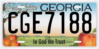 GA license plate CGE7188