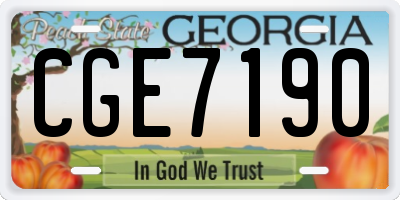 GA license plate CGE7190