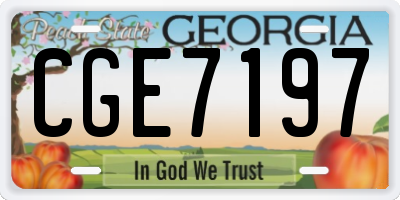 GA license plate CGE7197