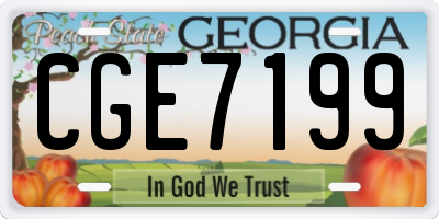 GA license plate CGE7199