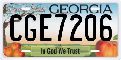GA license plate CGE7206