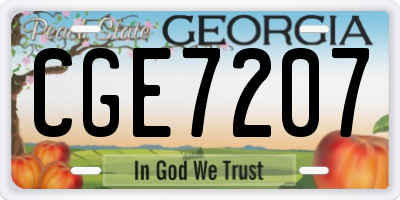 GA license plate CGE7207