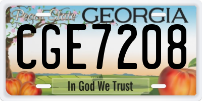 GA license plate CGE7208