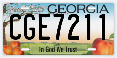 GA license plate CGE7211