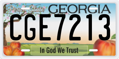 GA license plate CGE7213