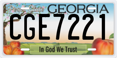 GA license plate CGE7221